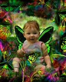 Birdwing Butterfly Fairy (vibrant))...surreal portrait