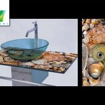 Nautilusnail art glass bathroom benchtop viewcol