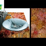 Fossil art glass wash basin viewcol