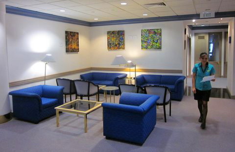 Artwork on display in business lounge, Cairns International Airport