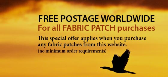 FREE POSTAGE WORLDWIDE for all fabric patches